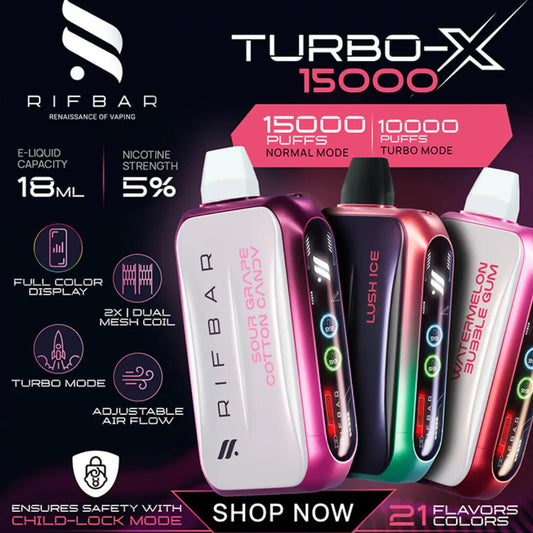 Rifbar Turbo X - 15,000 Puff
